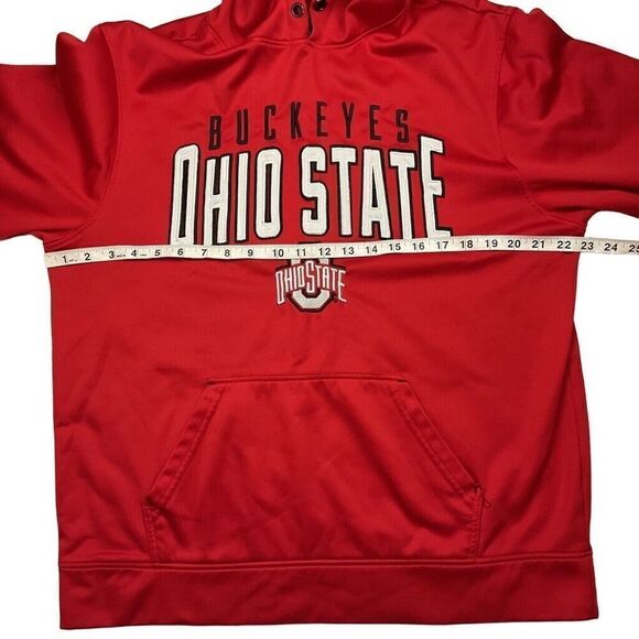 Scarlet & Gray Ohio State Buckeys Hoodie Unisex Size Large Red Football Pullover - Picture 7 of 8